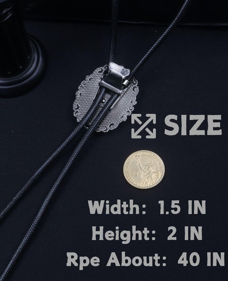 PEARLY JUN Bolo Tie for Women Men Flower Rose Western Cowboy Brown Leather Country Style String Vest Gifts - Image 3